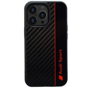 Aizmugurējais vāciņš Audi  Audi Carbon Fiber Stripe iPhone 13 Pro Max 6.7" black/black hardcase AUS-TPUPCIP13PM-R8/D1-BK