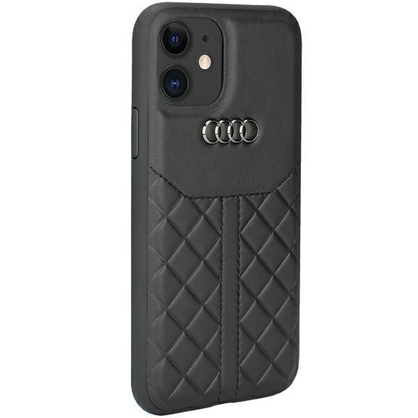 Tagakaaned Audi Audi Genuine Leather iPhone 12/12 Pro 6.1" black/black hardcase AU-TPUPCIP12P-Q8/D1-BK