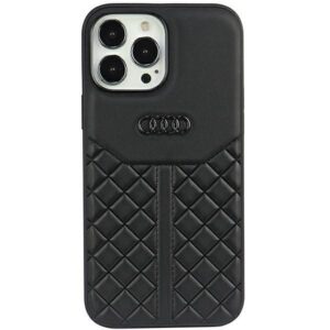 Aizmugurējais vāciņš Audi  Audi Genuine Leather iPhone 13 Pro Max 6.7" black/black hardcase AU-TPUPPCIP13PM-Q8/D1-BK