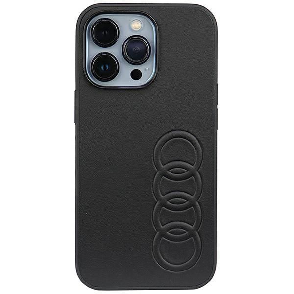 Back panel cover Audi Audi Synthetic Leather iPhone 13 Pro / 13 6.1" black/black hardcase AU-TPUPCIP13P-TT/D1-BK