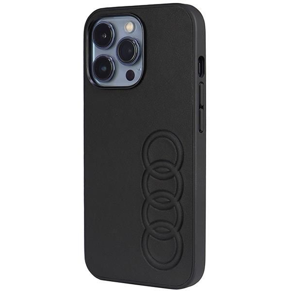 Back panel cover Audi Audi Synthetic Leather iPhone 13 Pro / 13 6.1" black/black hardcase AU-TPUPCIP13P-TT/D1-BK