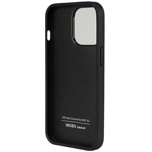 Back panel cover Audi Audi Synthetic Leather iPhone 13 Pro / 13 6.1" black/black hardcase AU-TPUPCIP13P-TT/D1-BK