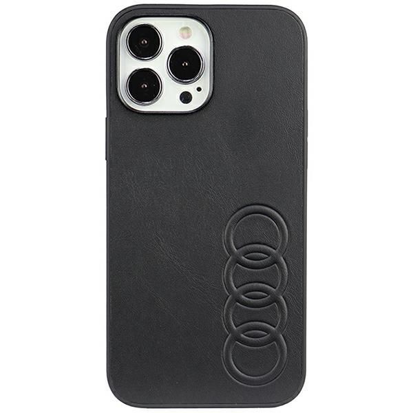 Tagakaaned Audi Audi Synthetic Leather iPhone 13 Pro Max 6.7" black/black hardcase AU-TPUPPCIP13PM-TT/D1-BK