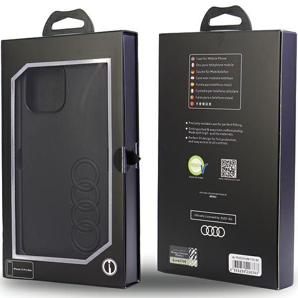 Tagakaaned Audi Audi Synthetic Leather iPhone 13 Pro Max 6.7" black/black hardcase AU-TPUPPCIP13PM-TT/D1-BK