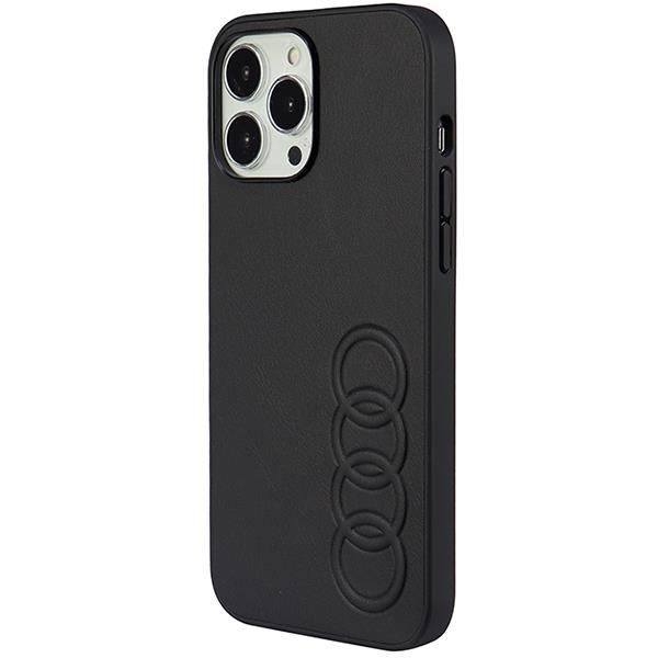 Tagakaaned Audi Audi Synthetic Leather iPhone 13 Pro Max 6.7" black/black hardcase AU-TPUPPCIP13PM-TT/D1-BK