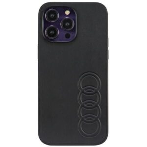 Nugarėlės dėklai Audi  Audi Synthetic Leather iPhone 14 Pro Max 6.7" black/black hardcase AU-TPUPPCIP14PM-TT/D1-BK