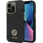 Nugarėlės dėklai Guess  Guess GUHCP13LM4DGPK case for iPhone 13 Pro / 13 - black Silicone Logo Strass 4G