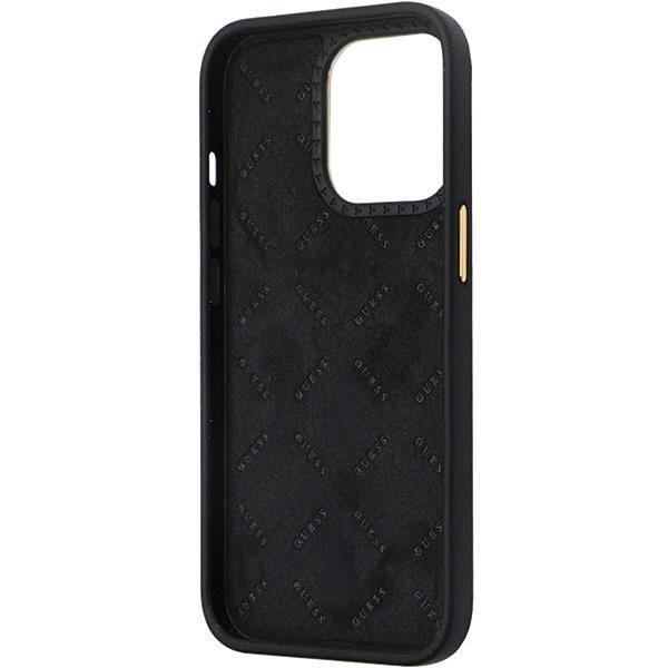 Tagakaaned Guess Guess GUHCP13LM4DGPK case for iPhone 13 Pro / 13 - black Silicone Logo Strass 4G