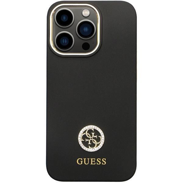 Tagakaaned Guess Guess GUHCP13LM4DGPK case for iPhone 13 Pro / 13 - black Silicone Logo Strass 4G