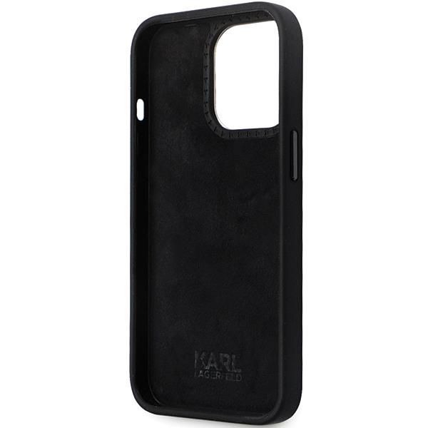 Tagakaaned Karl Lagerfeld Karl Lagerfeld KLHCP14LSMHCNPK case for iPhone 14 Pro - black Silicone C Metal Pin