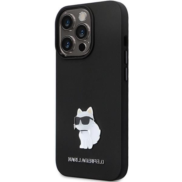 Tagakaaned Karl Lagerfeld Karl Lagerfeld KLHCP14LSMHCNPK case for iPhone 14 Pro - black Silicone C Metal Pin