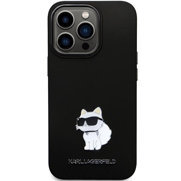 Tagakaaned Karl Lagerfeld Karl Lagerfeld KLHCP14LSMHCNPK case for iPhone 14 Pro - black Silicone C Metal Pin