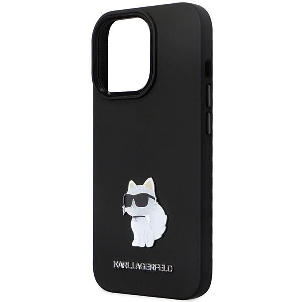 Tagakaaned Karl Lagerfeld Karl Lagerfeld KLHCP14LSMHCNPK case for iPhone 14 Pro - black Silicone C Metal Pin