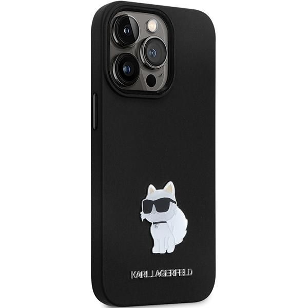 Tagakaaned Karl Lagerfeld Karl Lagerfeld KLHCP14LSMHCNPK case for iPhone 14 Pro - black Silicone C Metal Pin