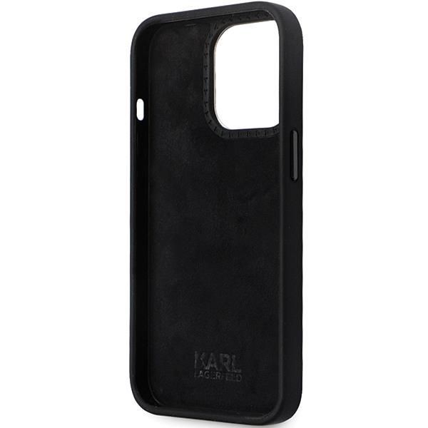 Tagakaaned Karl Lagerfeld Karl Lagerfeld KLHCP14LSMHKNPK case for iPhone 14 Pro - black Silicone Ikonik Metal Pin