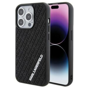 Aizmugurējais vāciņš Karl Lagerfeld  Karl Lagerfeld 3D Rubber Multi Logo case for iPhone 15 Pro - black 