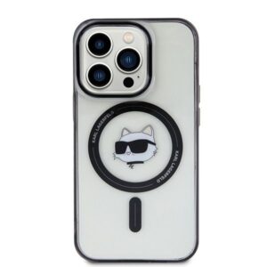 Aizmugurējais vāciņš Karl Lagerfeld  Karl Lagerfeld IML Choupette's Head MagSafe case for iPhone 15 Pro - transparent 