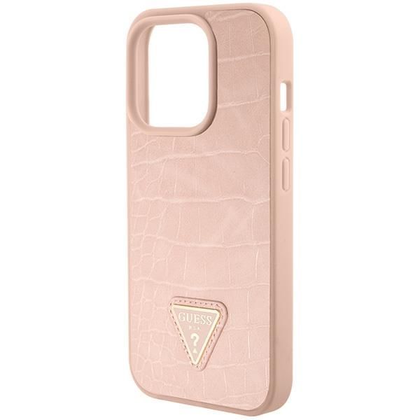 Tagakaaned Guess Guess GUHCP15XPCRTHCP iPhone 15 Pro Max pink/pink hardcase Croco Triangle Metal Logo