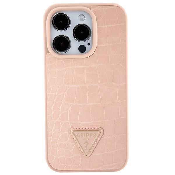 Tagakaaned Guess Guess GUHCP15XPCRTHCP iPhone 15 Pro Max pink/pink hardcase Croco Triangle Metal Logo