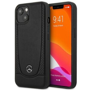Чехол на заднюю панель Mercedes-Benz  Mercedes MEHCP15MARMBK iPhone 15 Plus 6.7" black/black hardcase Leather Urban 