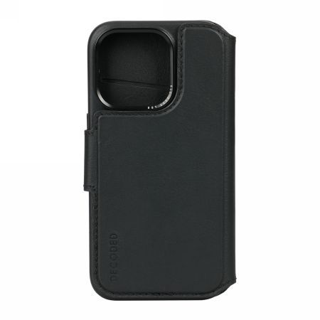 Back panel cover Decoded Decoded Detachable Wallet Case Leather with MagSafe for iPhone 15 Plus - Black