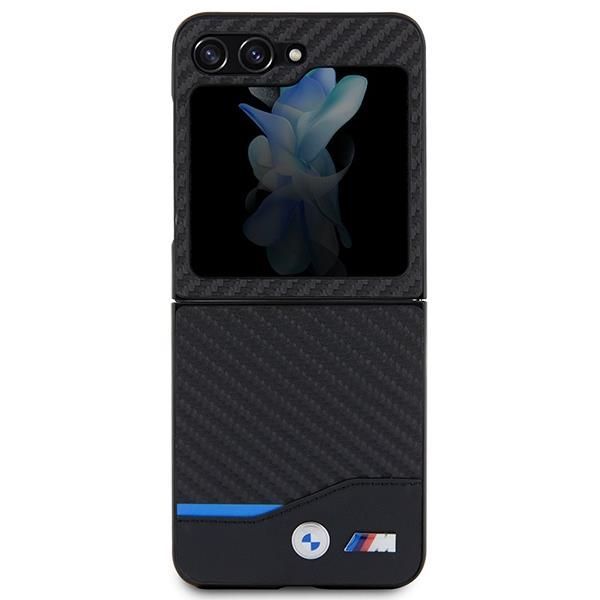 Tagakaaned BMW BMW Leather Carbon case for Samsung Galaxy Z Flip 5 - black