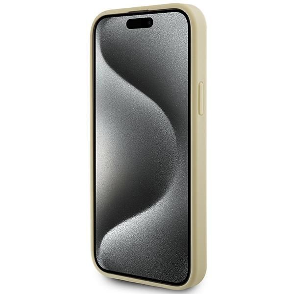 Tagakaaned Guess Guess Leather 4G Metal Logo Strass case for iPhone 15 - gold