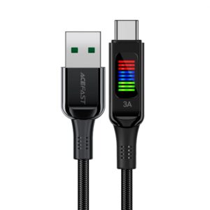 Kabelis Acefast  Acefast C7-04 USB-A USB-C 60W 1.2m cable with display - black 