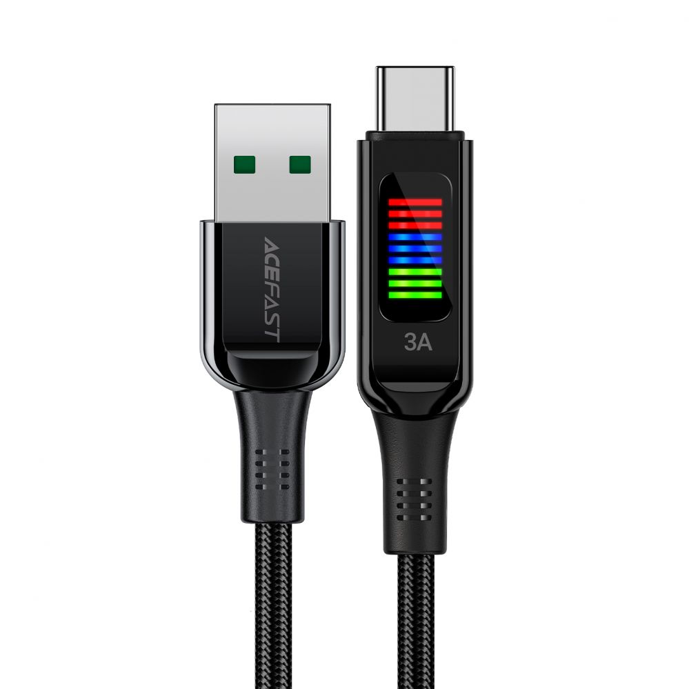 Cable Acefast Acefast C7-04 USB-A USB-C 60W 1.2m cable with display - black