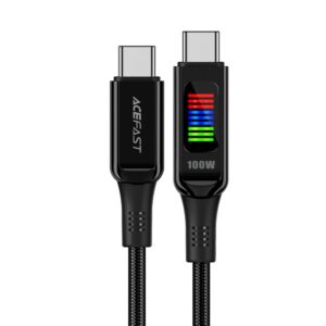 Kabelis Acefast  Acefast C7-03 USB-C USB-C 100W 1.2m cable with display - black 