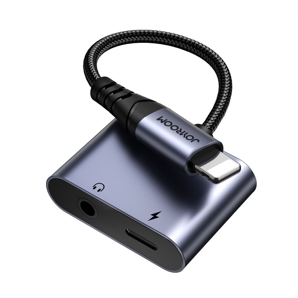 Adaptrid Joyroom Joyroom SY-L01 Lightning to Lightning / 3.5 mm mini jack DAC adapter 2in1 - black