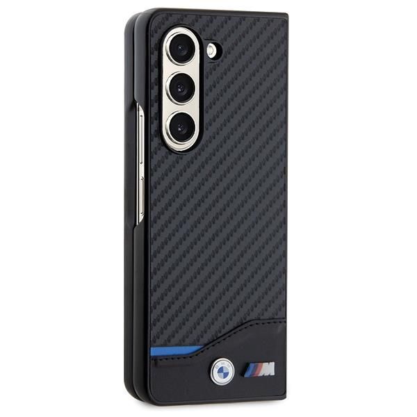 Tagakaaned BMW BMW Leather Carbon case for Samsung Galaxy Z Fold 5 - black