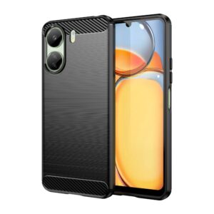 Nugarėlės dėklai Hurtel  Carbon Case for Xiaomi Redmi 13c Flexible Silicone Carbon Cover - Black 