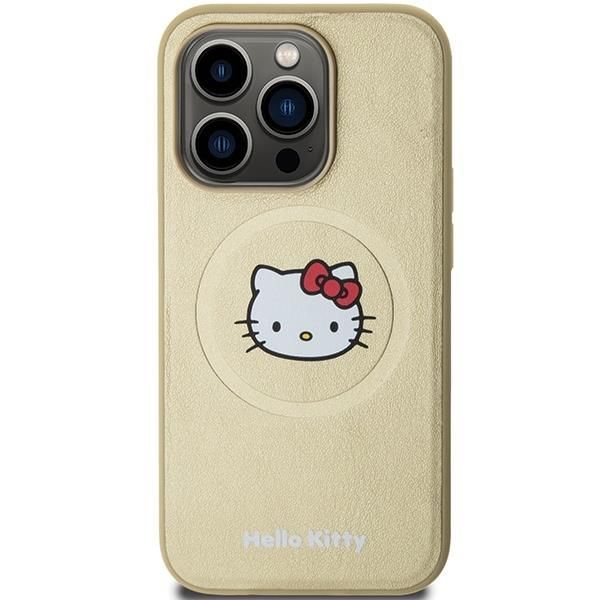 Back panel cover Hello Kitty Hello Kitty Leather Kitty Head MagSafe case for iPhone 13 Pro / 13 - gold