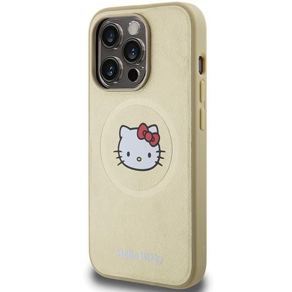 Back panel cover Hello Kitty Hello Kitty Leather Kitty Head MagSafe case for iPhone 13 Pro / 13 - gold