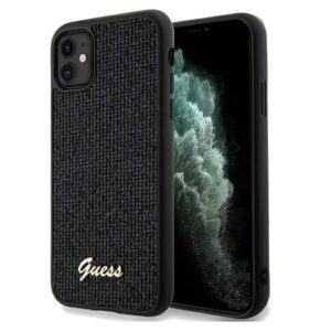 Aizmugurējais vāciņš Guess  Guess Disco Metal Script case for iPhone 11 / Xr - black