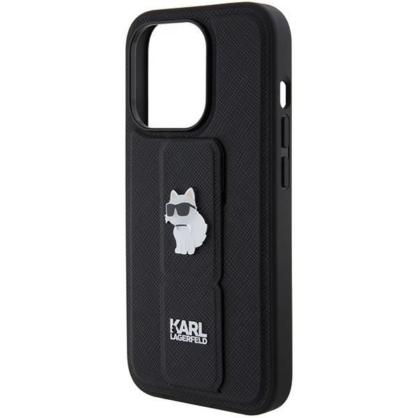 Tagakaaned Karl Lagerfeld Karl Lagerfeld Gripstand Saffiano Choupette Pins case for iPhone 14 Pro Max - black