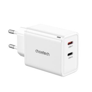 Adapter Choetech  Choetech PD6013 2x USB-C PD 65W GaN wall charger - white 