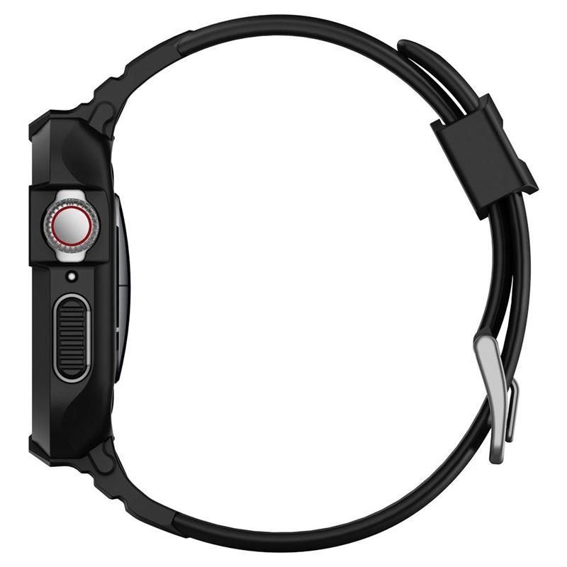 Tagakaaned Spigen Spigen Rugged Armor Pro Case with Strap for Apple Watch 4 / 5 / 6 / 7 / 8 / SE (44/45 mm) - Black