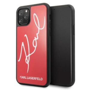 Aizmugurējais vāciņš Karl Lagerfeld  Karl Lagerfeld KLHCN58DLKSRE iPhone 11 Pro czerwony/red hard case Signature Glitter 