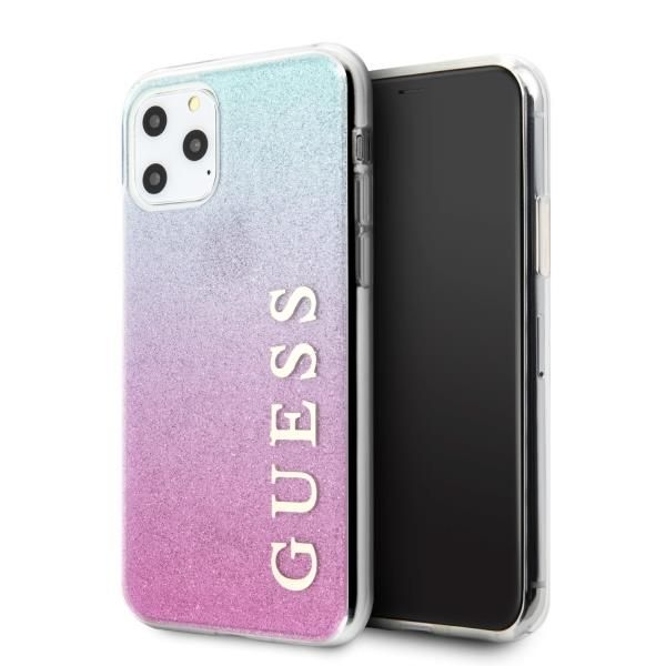 Back panel cover Guess Guess GUHCN58PCUGLPBL iPhone 11 Pro rose blue/pink blue hard case Glitter Gradient