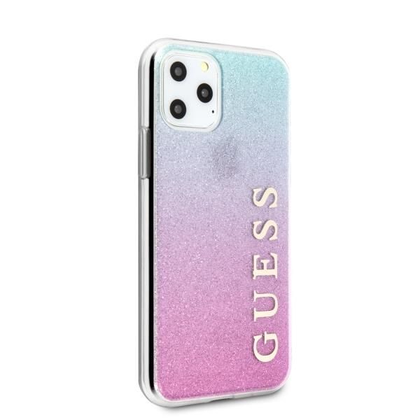 Back panel cover Guess Guess GUHCN58PCUGLPBL iPhone 11 Pro rose blue/pink blue hard case Glitter Gradient