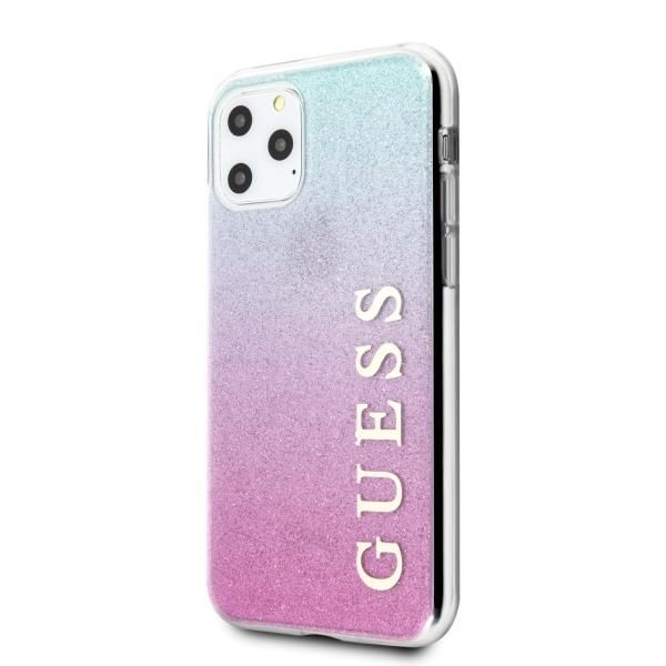 Back panel cover Guess Guess GUHCN58PCUGLPBL iPhone 11 Pro rose blue/pink blue hard case Glitter Gradient