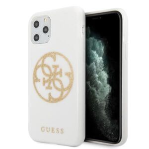 Nugarėlės dėklai Guess  Guess GUHCN65TPUWHGLG iPhone 11 Pro Max white/white hard case Glitter 4G Circle Logo