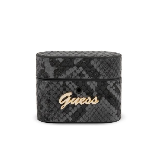 Aizmugurējais vāciņš Guess Guess GUACAPPUNSSMLBK AirPods Pro cover black/black Python Collection