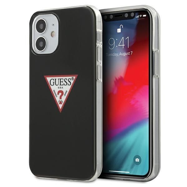Back panel cover Guess Guess GUHCP12SPCUCTLBK iPhone 12 mini 5.4" black/black hardcase Triangle Collection