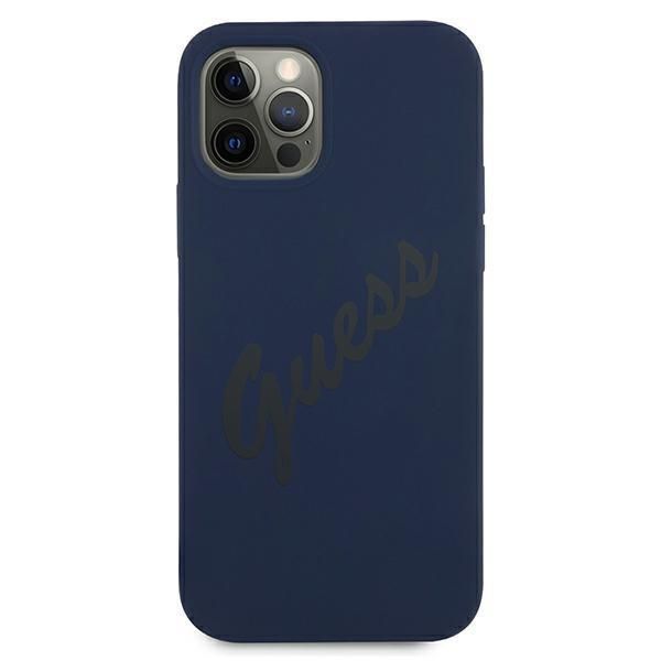 Back panel cover Guess Guess GUHCP12MLSVSBL iPhone 12/12 Pro 6.1" blue/blue hardcase Script Vintage