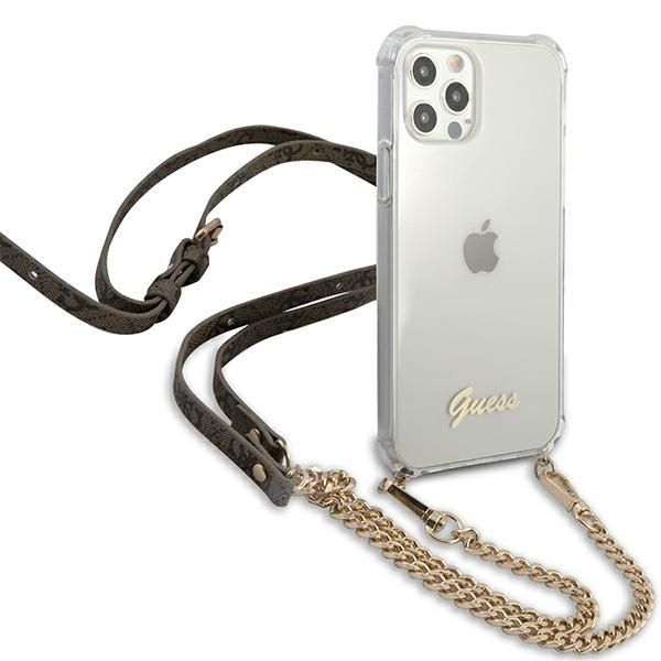 Tagakaaned Guess Guess GUHCP12MKC4GSGO iPhone 12/12 Pro 6.1" Transparent hard case 4G Gold Chain