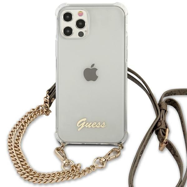 Tagakaaned Guess Guess GUHCP12MKC4GSGO iPhone 12/12 Pro 6.1" Transparent hard case 4G Gold Chain