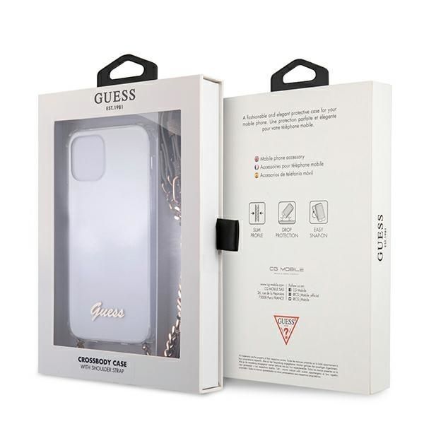 Tagakaaned Guess Guess GUHCP12MKC4GSGO iPhone 12/12 Pro 6.1" Transparent hard case 4G Gold Chain